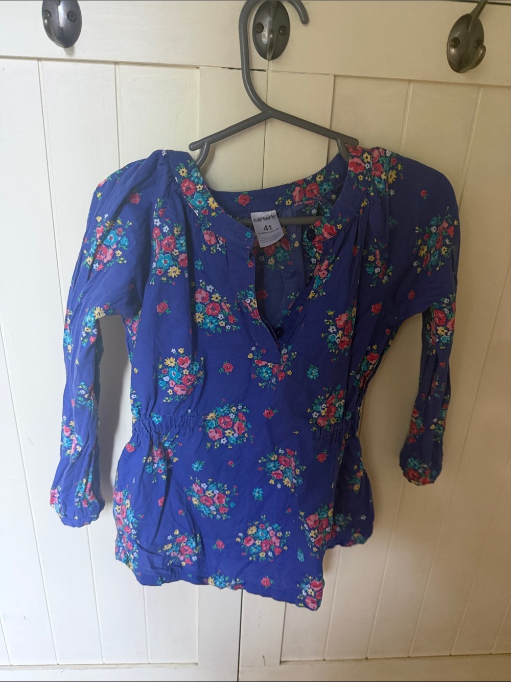 Carter's Blue Floral Peasant Top